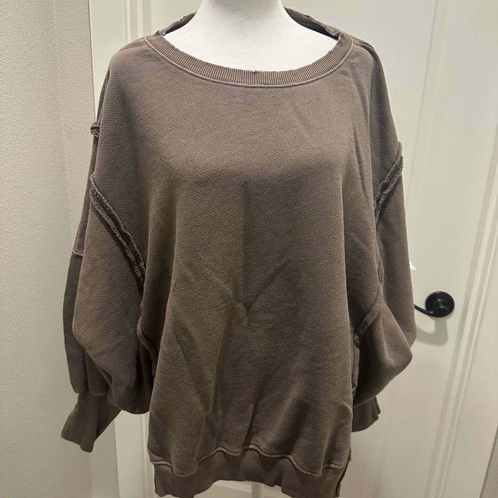 We The Free Taupe Knit Sweater